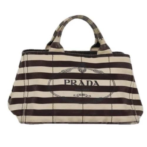 Prada Vintage Pre-owned Canvas handvskor Brown, Dam