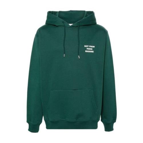 Drole de Monsieur Hoodie med slogan, grön Green, Herr