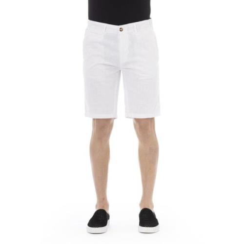 Baldinini Bermuda Shorts med Dragkedja och Knappstängning White, Herr