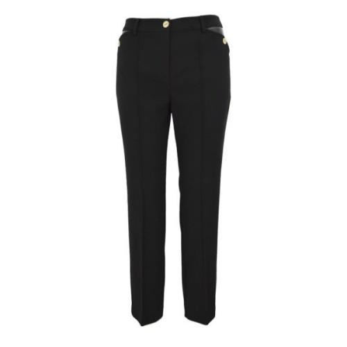 Nenette Slim Fit Dubbel Crepe Cigarettebyxor Black, Dam