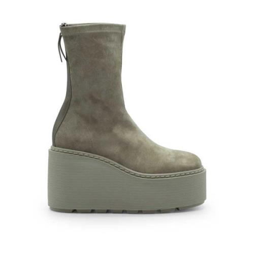 Vic Matié Randig Sandalboot i Stretchläder Beige, Dam