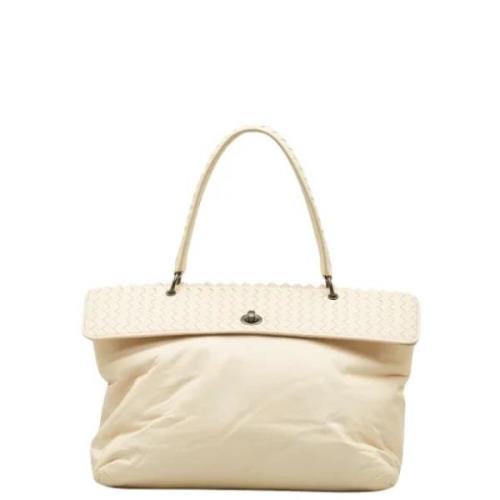 Bottega Veneta Vintage Pre-owned Laeder axelremsvskor Beige, Dam