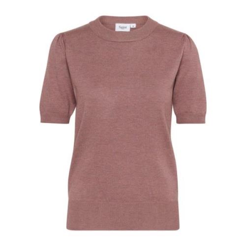 Saint Tropez MilaSZ Pullover Stickad Antler Melange Pink, Dam