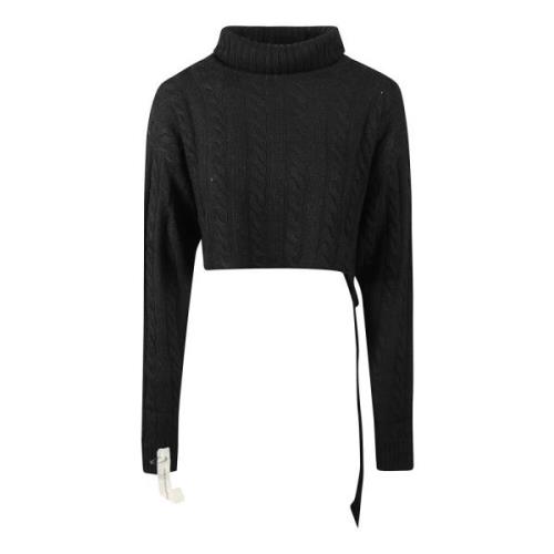 Mar De Margaritas Cropped Turtle Neck Top Black, Dam