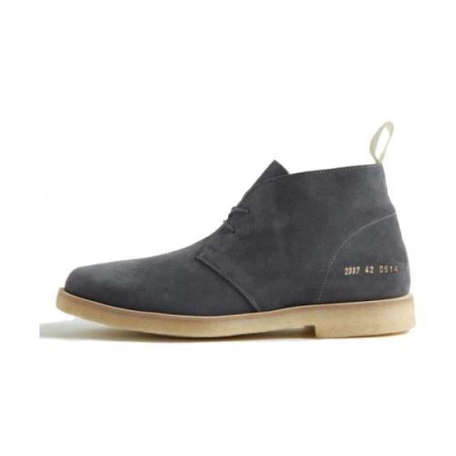 Common Projects Tvättad Svart Chukka Boots Blue, Herr