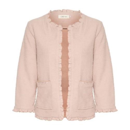 Cream Rose Dust Cardigan med Volangkanter Pink, Dam