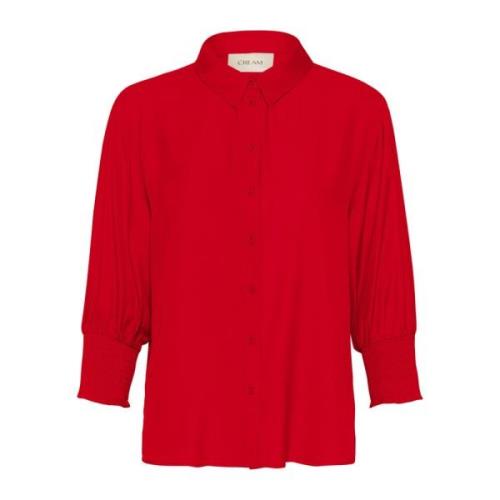 Cream Feminin Blus Flame Scarlet Oversize Silhuett Red, Dam