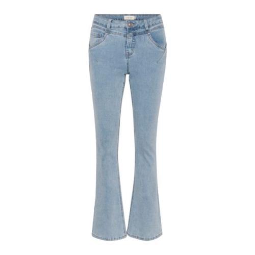 Cream Bootcut Jeans - Shape Bukser Blue, Dam