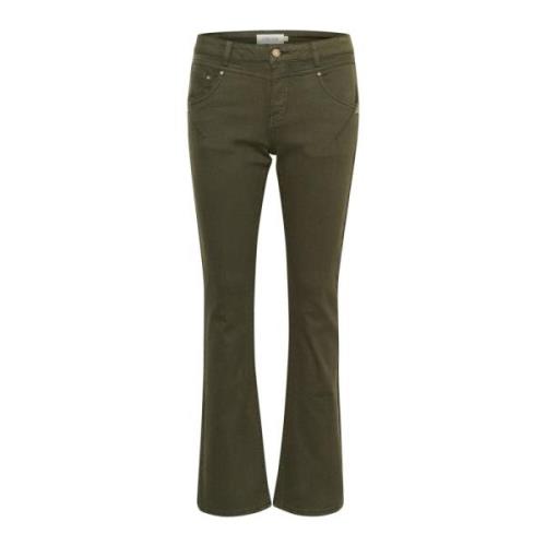 Cream Bootcut Jeans Deep Depths Green, Dam