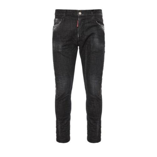 Dsquared2 Slim-Fit Biker Jeans Black, Herr