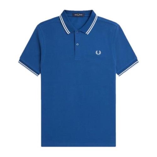 Fred Perry Slim Fit Twin Tipped Polo Blue, Herr