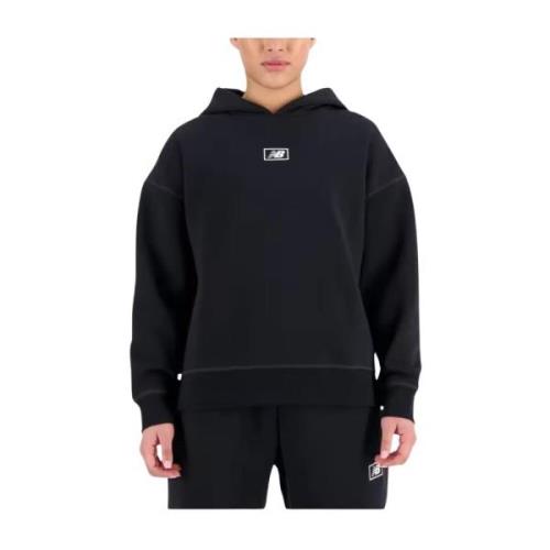 New Balance Svart Hoodie Sweatshirt Black, Dam