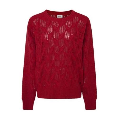 Pepe Jeans Röd Hedra Crew Neck Sweater Red, Dam