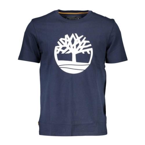 Timberland Blå Signaturtryck Ekologisk Bomull T-shirt Blue, Herr