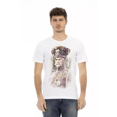 Trussardi Stiligt vitt tryckt tee White, Herr