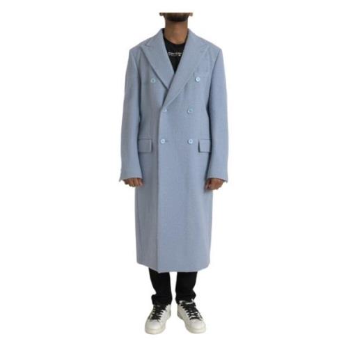 Dolce & Gabbana Blå Dubbelknäppt Trenchcoat Jacka Blue, Herr