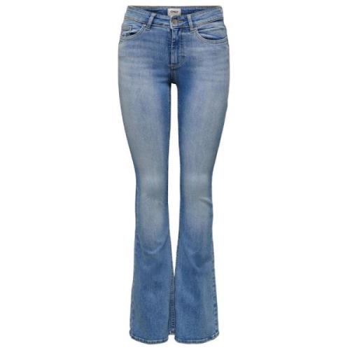 Only Flared Denim Jeans Blue, Dam