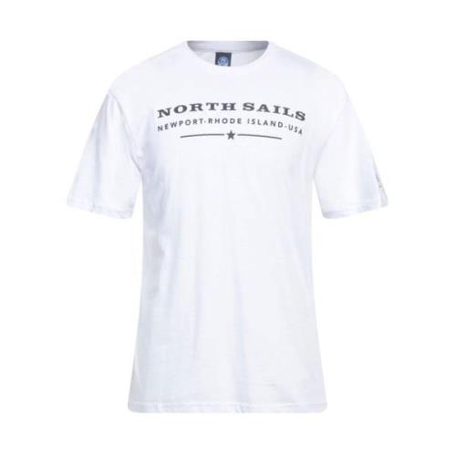 North Sails Elegant vitt bomullst-shirt med tryck White, Herr