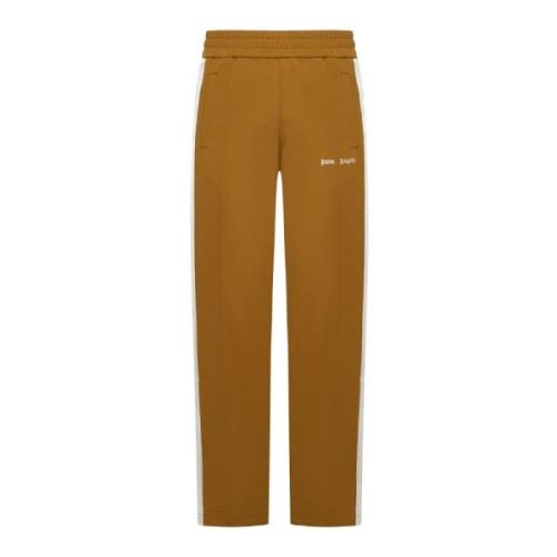 Palm Angels Gyllenbruna Track Pants med Sidestripes Brown, Herr