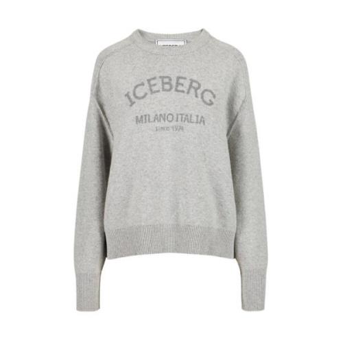 Iceberg Grå ullblandad crew-neck tröja Gray, Dam