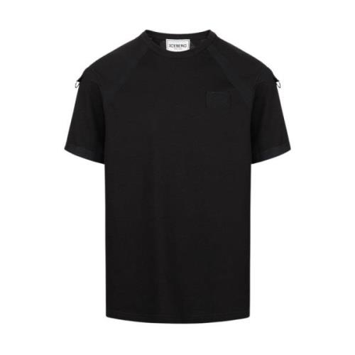 Iceberg T-shirt med broderad lapp Black, Herr