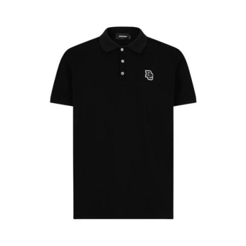 Dsquared2 Tennis Fit Polo Shirt Black, Herr