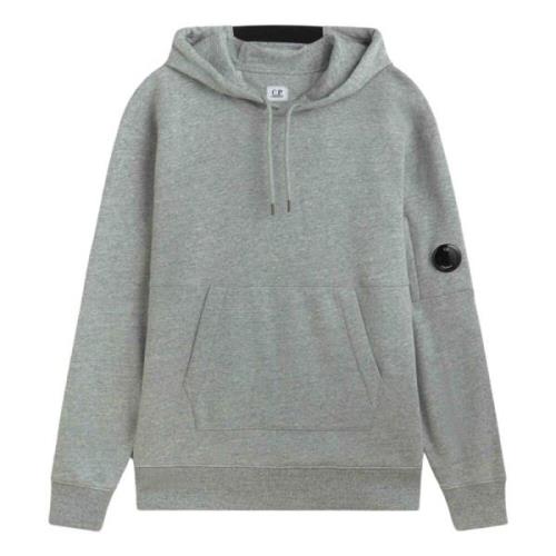 C.p. Company Hoodie med Lins Logo Detalj Gray, Herr