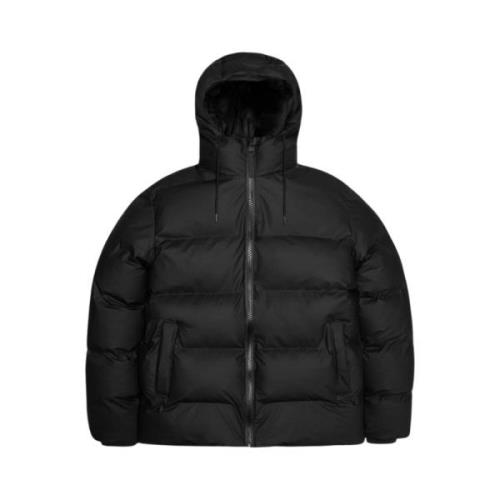 Rains Puffer Jacket för stiliga outfits Black, Herr