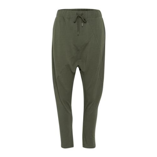 Cream Avslappnad Sweatpants Deep Depths Green, Dam