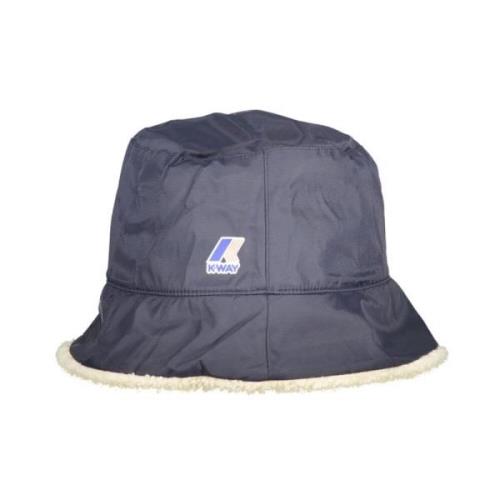 K-Way Blå Nylon Fischer Hatt med Logo Blue, Unisex