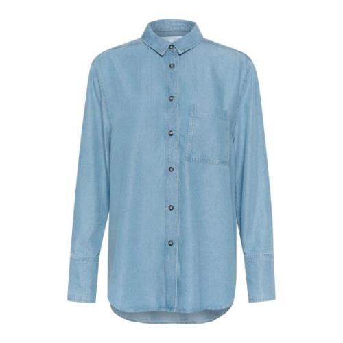 InWear Ljusblå Denim Skjortblus Blue, Dam