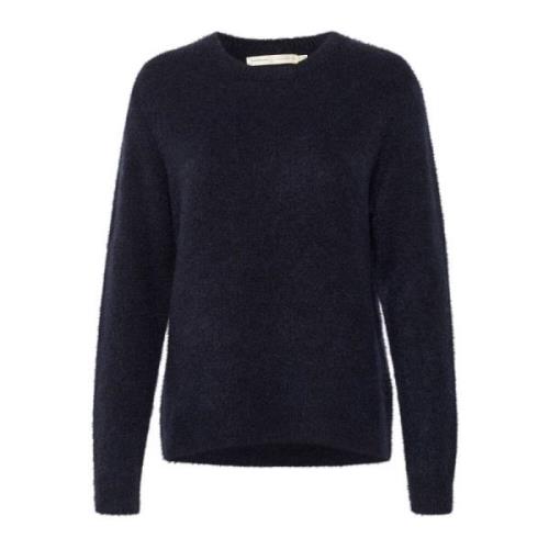 InWear Marinblå Stickad Pullover Tröja Blue, Dam