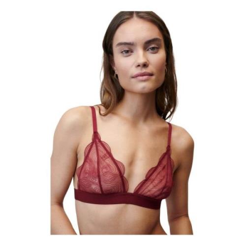 Undress Code Romantisk Burgundy Bh med Delikat Broderi Red, Dam