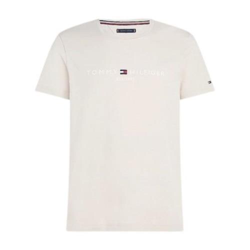 Tommy Hilfiger Herr Logo T-shirt Beige, Herr