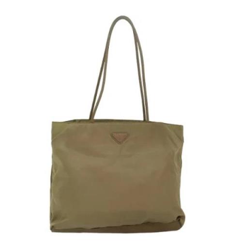 Prada Vintage Pre-owned Nylon totevskor Beige, Dam