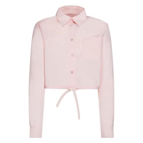 Marni Kort Ekologisk Bomull Poplin Skjorta Pink, Dam