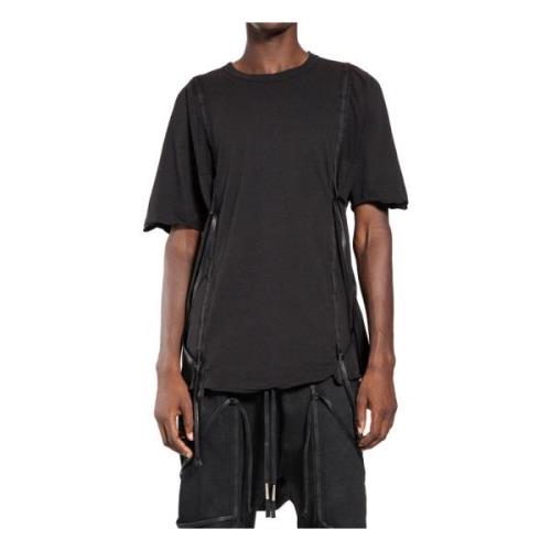 Boris Bidjan Saberi Baggy T-shirt med spetsdetaljer Black, Herr