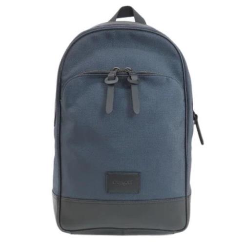 Coach Pre-owned Pre-owned Nylon ryggsckar Blue, Dam