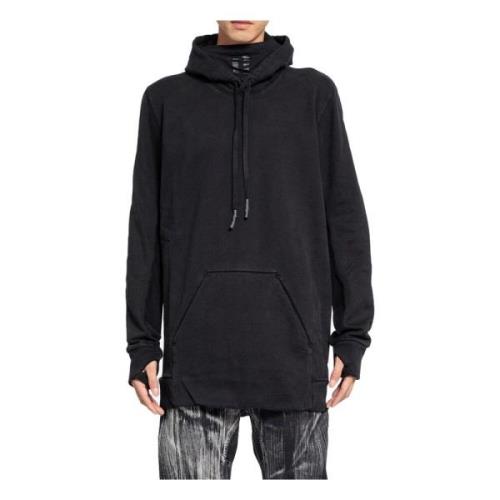 Boris Bidjan Saberi Svart Logotyp Turtleneck Hoodie Tröja Black, Herr