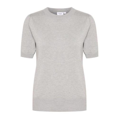 Saint Tropez Pärlgrå Mel Pullover Tröja Gray, Dam