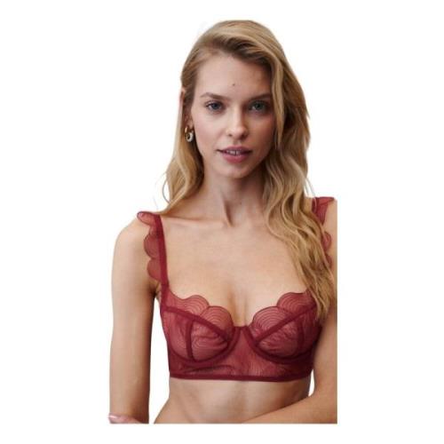 Undress Code Romantisk Bliss Bra med Delikat Broderi Red, Dam