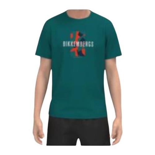 Bikkembergs Herr Logo Print T-Shirt Green, Herr