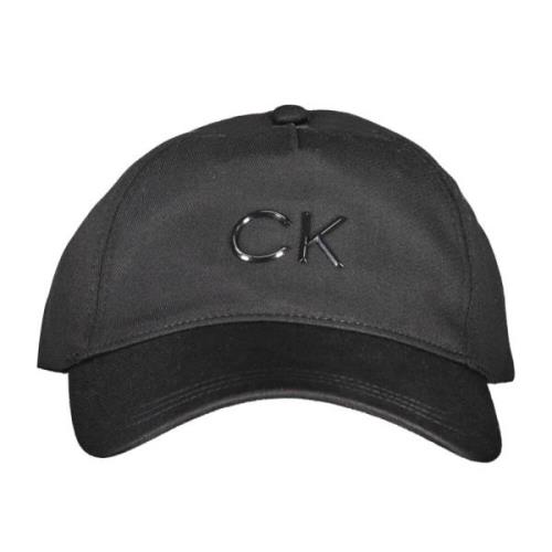 Calvin Klein Svart Dam Visor Logo Hatt Black, Dam