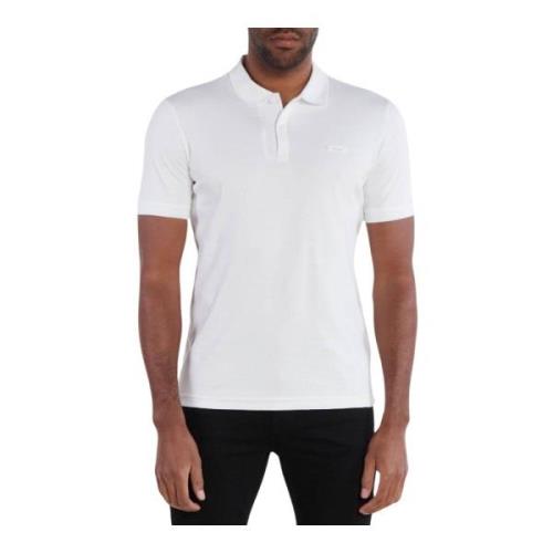 Calvin Klein Slät Bomull Logo Polo Skjorta White, Herr