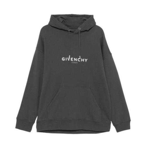 Givenchy Logo Print Hoodie Gray, Herr