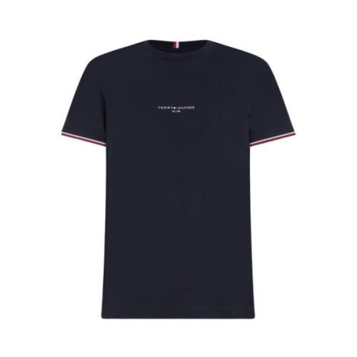 Tommy Hilfiger Marine Logo Tipped Tee Shirt Blue, Herr