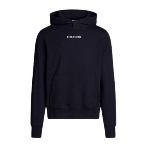 Tommy Hilfiger Herr Monotype Stitching Hoody Blue, Herr