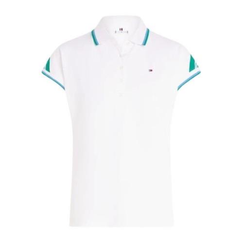 Tommy Hilfiger Randig Polo med Kapärm White, Dam