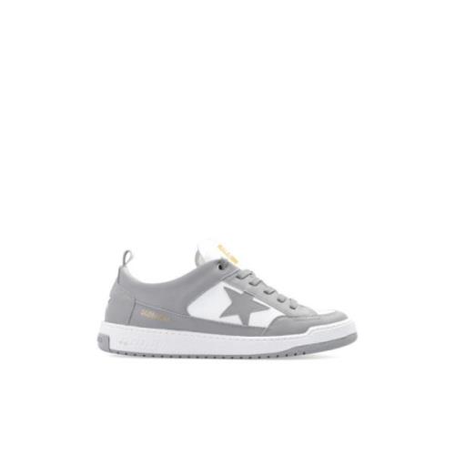 Golden Goose Stiliga grå och vita lädersneakers Gray, Herr