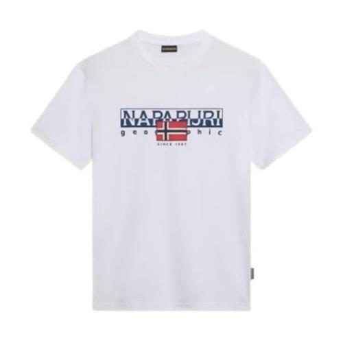 Napapijri Snygg T-shirt för Män Ylmer White, Herr